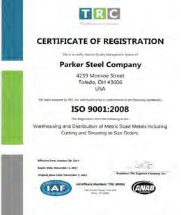 Metric Service At Parker Steel, our service is top of the line.