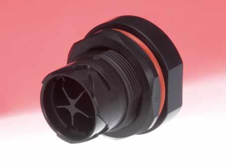 HR41 Series Waterproof Connectors for Outdoor Use 5 Position Type Nut-Fastened, Back-Mount Type Part No. HRS No. No. of contacts HR41-25WBRA-5PC 141-0010-8 5 Note : Part noted above requires all male contacts.