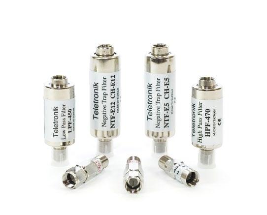 CATV FILTERS Teletronik filters are produced with SMD parts for reduced signal path and increased reliability and are hand tuned separately to optimum.