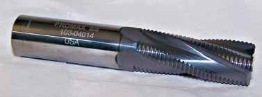 Series 103 Roughing End Mill for Hardened Materials DIE & MOLD SERIES 103 This Rougher is designed for use on extremely tough to machine materials with a 60+ Rc hardness and high temperature alloys.