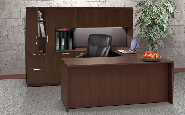 LAMINATE WORKSTATION SOLUTIONS Executive U-Shape Workstation 92"d x 71"w x 66"h (Left)( Can be set up left or right ) 71"