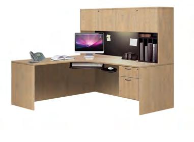 Options as shown: Managers Workstation (Available right or left) 71" Extended Credenza Desk, 30" Return, Box/File Ped 66 "d x