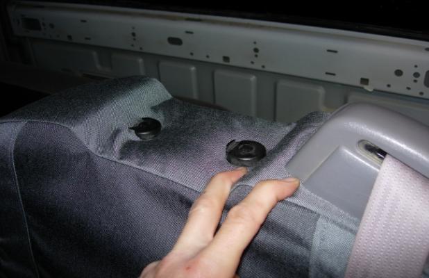 Step 2. Driver and Passenger Tops: The pieces of the seat cover are labeled inside.