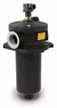 HF 502 series Operating pressure 8 bar G 115 psi Interchangeable with major manufacturers Filler cap HF 508 series Flow up to 1000 lpm G 264 US gpm Double inlet port Extension on the oil way out of