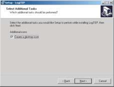 USING THE PROGRAM TO CONTROL THE LOGITEP TOOL The software creates a link on the start screen. Click on "Next".