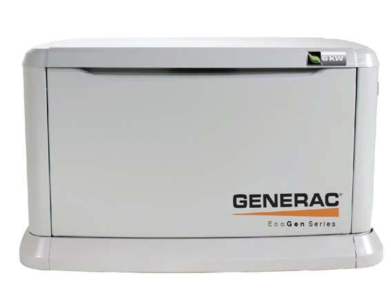 Owner's Manual EcoGen 6kW Generator C LISTED US NOT INTENDED FOR USE IN CRITICAL LIFE SUPPORT APPLICATIONS.