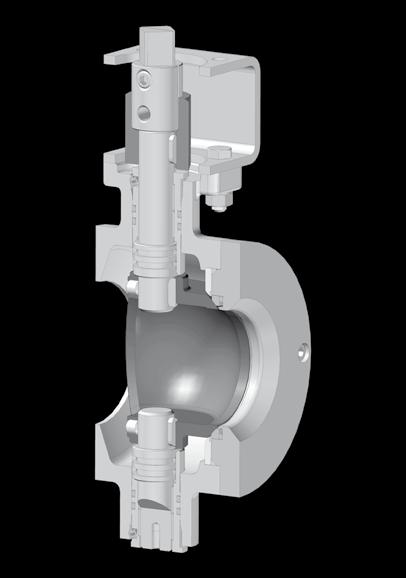 The fact that the sealing surface is not exposed to high flow velocities increases the service life of the ball sector valves significantly.