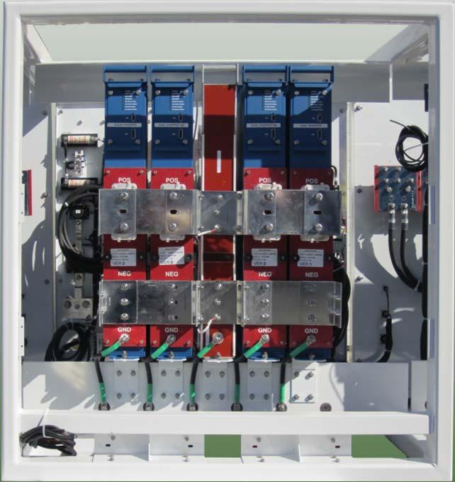 isolation contactor) and one power conversion/distribution rack in the center.