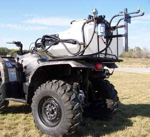 >>> ECONOMY ATV / UTV Sprayers Standard Features XP BOOMJET Use both polymer nozzles for 22 feet total coverage, or use one side for 11 feet of coverage. SHURflo 3.