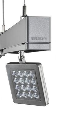 Luminaires are finished to match the system components. SHAPE R (round) S (square) # OF SPOTS (Both options mounted on.