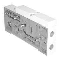90 39-33 Mid-station supply & exhaust block with threaded side ports in NPTF 3/8 0.
