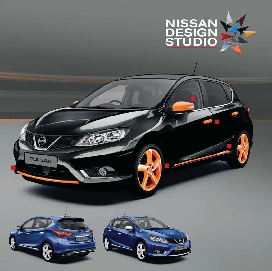 Organge. Be inspired by Nissan's ingenious colour designers and parts modelling to create the car of your dreams.
