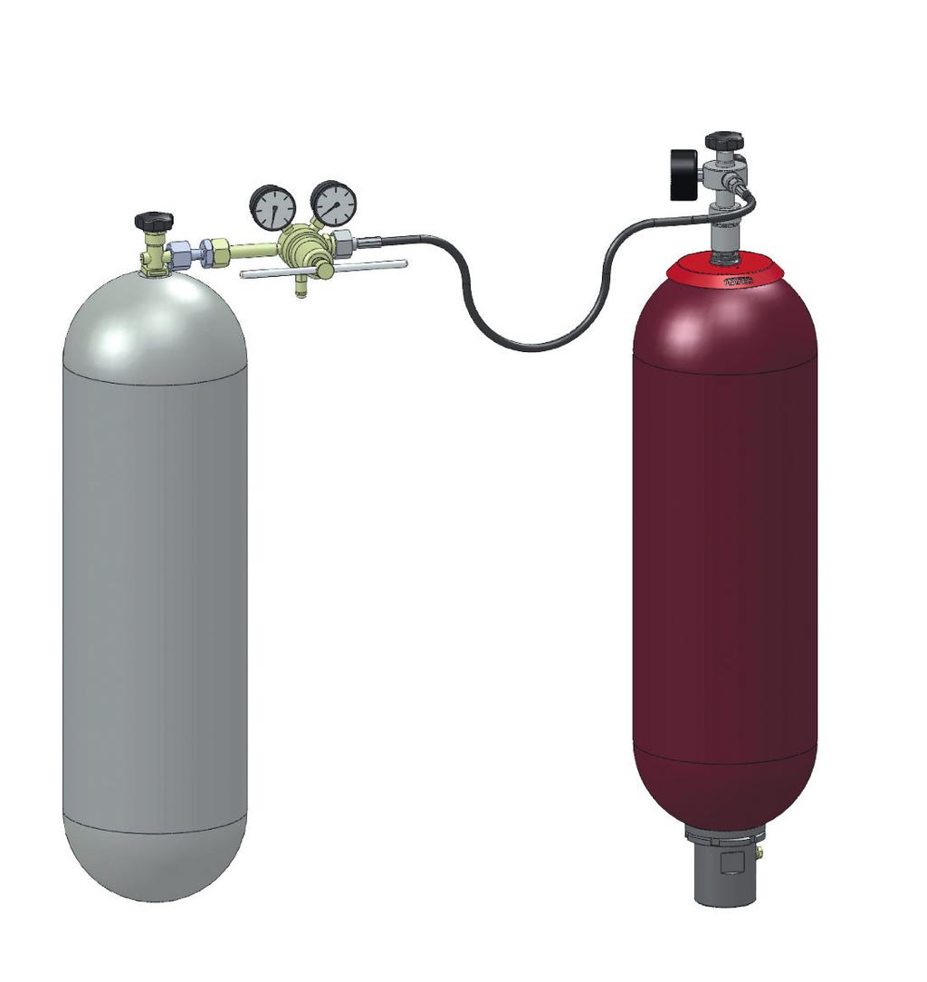 nitrogen bottle. If the nitrogen pressure is only to be checked or reduced, the charging hose does not need to be connected.
