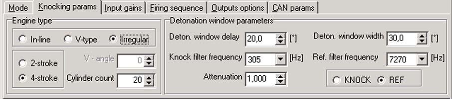 Display You can select which value is displayed in the knocking intensity pointer instrument via the following settings: Minimal knocking value The sensor with the lowest knocking intensity is