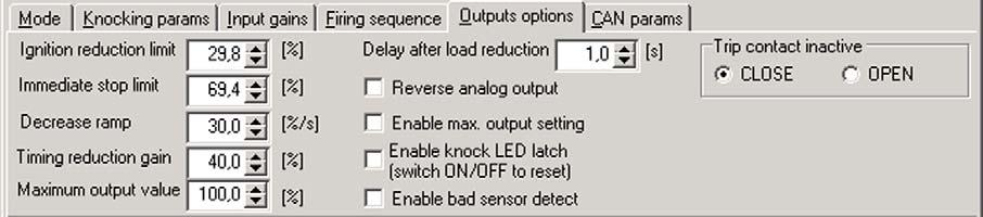 You have the option of entering a freely definable firing sequence. Via the button Default, settings are set to conform to an in-line engine.