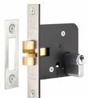 Lock and rebate kits Pull handle lock kit Euro cylinder Sliding door mortice lock LOCKABLE WITH KEY KEY CYLINDERS FOR: 716SLK60 & 716RLK60 C4 profile keyway Satin nickel finish Provides a secure