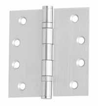 Hinges square edge Fixed pin Ball bearing hinge Size: 75mm (H) x 50mm (W) x 2mm (D) Satin finish 304 and 316 grade stainless steel Suitable for