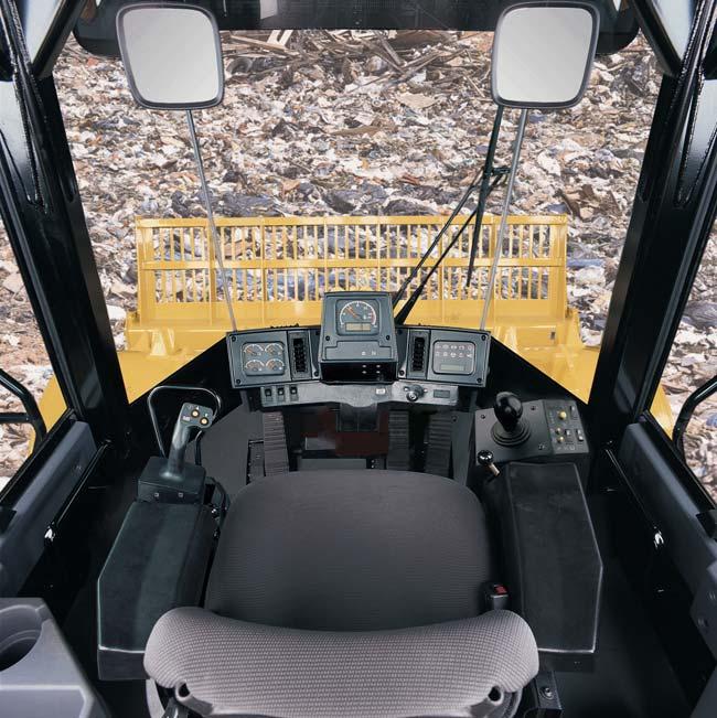 826H Cab Ergonomically designed for comfort and focus The 826H cab is designed to reduce work load, and provide a safe, comfortable work environment for those in and around the machine.