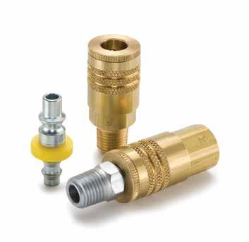 50 Series Couplers ARO 210 Interchange Manual sleeve, single shut off 50 Series Pneumatic Couplers are interchangeable with ARO s 210 series. Couplers have brass bodies.