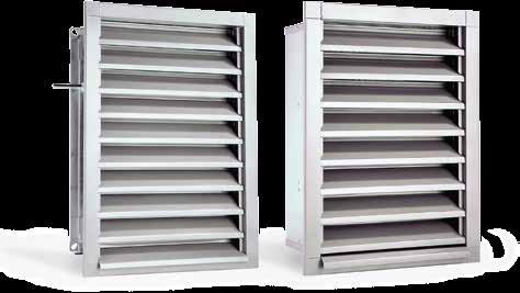 Weatherproof grille combinations PROUT ESRIPTION pplication Weatherproof grilles with louvres or positive pressure dampers have a dual function in the inlets and outlets of HV systems.