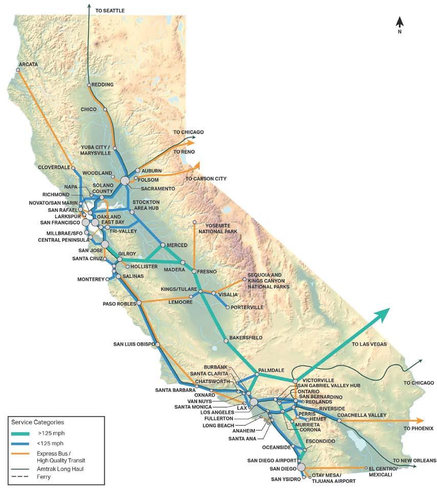 Page 12 Rail Plan Vision: Passenger Rail Key Features Integrated Statewide Network High Speed Rail Intercity and Regional Services