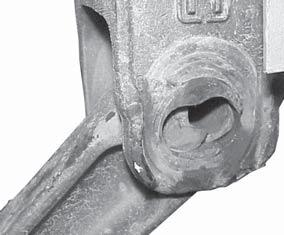 4. Inspect pivot bushing, replacement is necessary if any indications of the following are