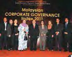 DISTINCTION IN MALAYSIAN CORPORATE GOVERNANCE INDEX 2011 TNB won a Distinction at the Malaysian Corporate Governance Index 2011 awards on 7 December 2011.