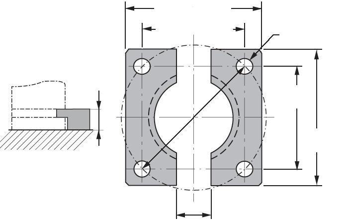 Note: Support S is designed to be used in combina on with flanges