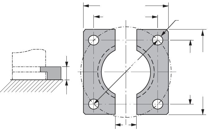Note: Support S is designed to be used in combina on with flanges