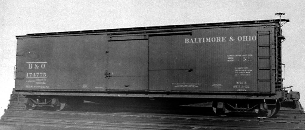 M-15 and subclasses 11,551 cars, 28.8% of the box car fleet M-15e 174775 in an AC&F builder image of 1922. Lot 9227.