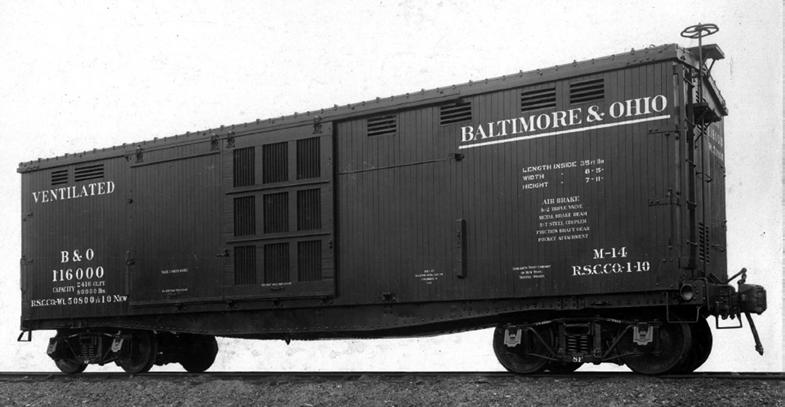 M-13, M-14 and subclasses 4366 cars, 10.9% of the box car fleet M-13a 183018 as built by AC&F in 1910.