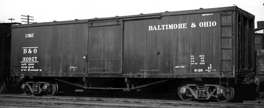 M-18 2914 cars, 7.3% of the box car fleet Former M-18 in 1950s with roof removed for coke service and reclassified as O-39b. The car in this photo is mis-stenciled.