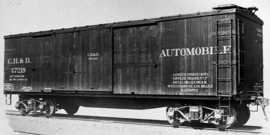 Cincinnati, Hamilton & Dayton. The B&O acquired the CH&D in 1917 and these wood, double-sheathed cars became the M-23 class.