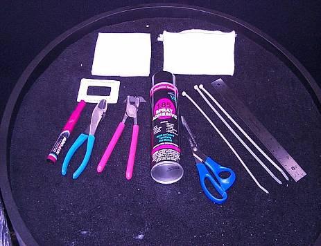 I. Required Tools * Ruler * Utility Blade (1x2) * Marker * Screwdriver * Tie Wraps * Hog Rings *