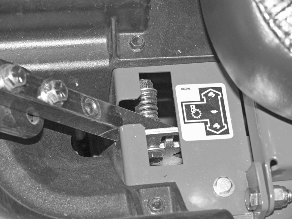 Block or chock the machine when parked on a slope. B. Deck lift pedal (Figure 3-6) the deck lift pedal is used to raise or lower the deck.