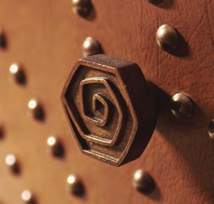 The Duntroon hall chest showcases an Aboriginal pattern of nailhead trim on