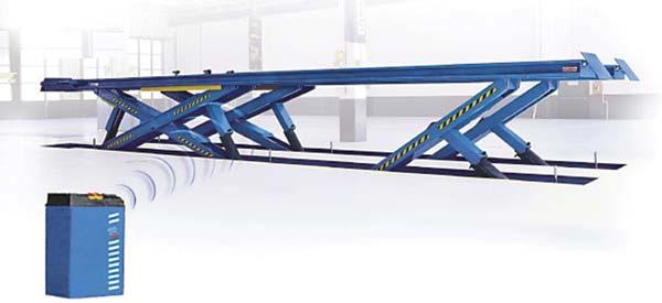 Will Increase Bay Production and Income Full Lifting Height with Locking Heights at Intervals Over 6 ft of lifting height in a true 9000LB double scissor with mechanical locking.