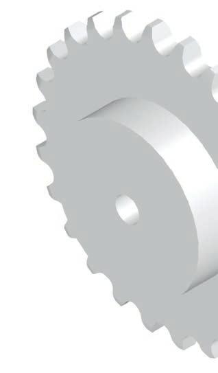 Hardened single sprocket with finished bore, keyway and two set screws ode ISO (08 = 1/2 ; B = British Standard; 1 = single) Number of teeth (3 digits) Bore diameter in mm QPF 08B1-025 F28 hains K =