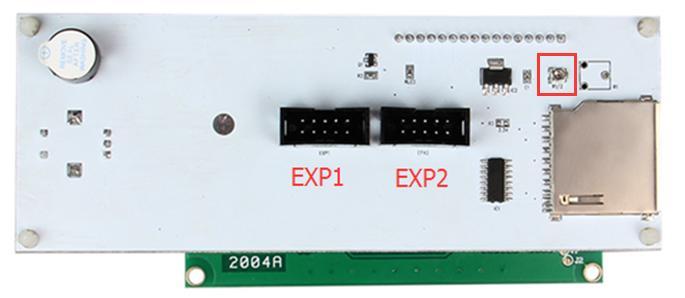 EXP1 to LCD EXP2 to SD card BTW, do you see the small screw above the SD card
