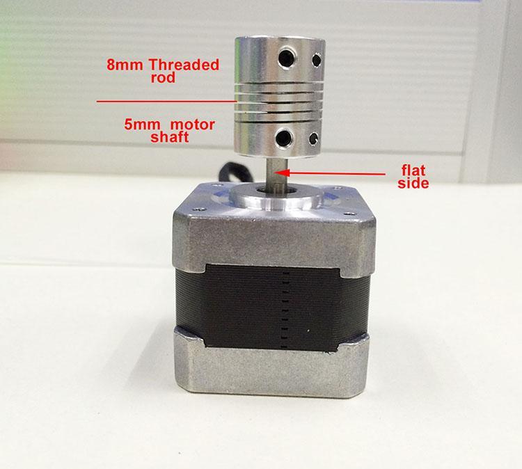1. The opening of both end, one is 5mm, another is 8mm, connect the 5mm hole to the motor shaft. 2.