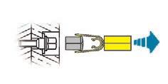 In the event of a breakdown F To remove the wheel bolt cover on each of the bolts, use tool 7