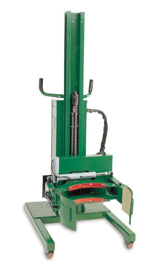 Manually-Propelled Roto-Grip Portable Lifts - Manual Drive Manually Propelled Roto-Grip lifts and rotates most steel drums and cylinders (18"-24" in diameter) with electric clamping jaws.