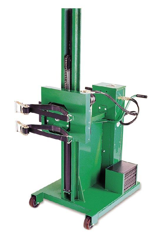 Portable Lifts - Manual Drive Manually-Propelled Roto-Lift Roto-Lift rotating drum handler is a manually propelled, straddle-type unit that centers the load between the wheels for maximum balance and