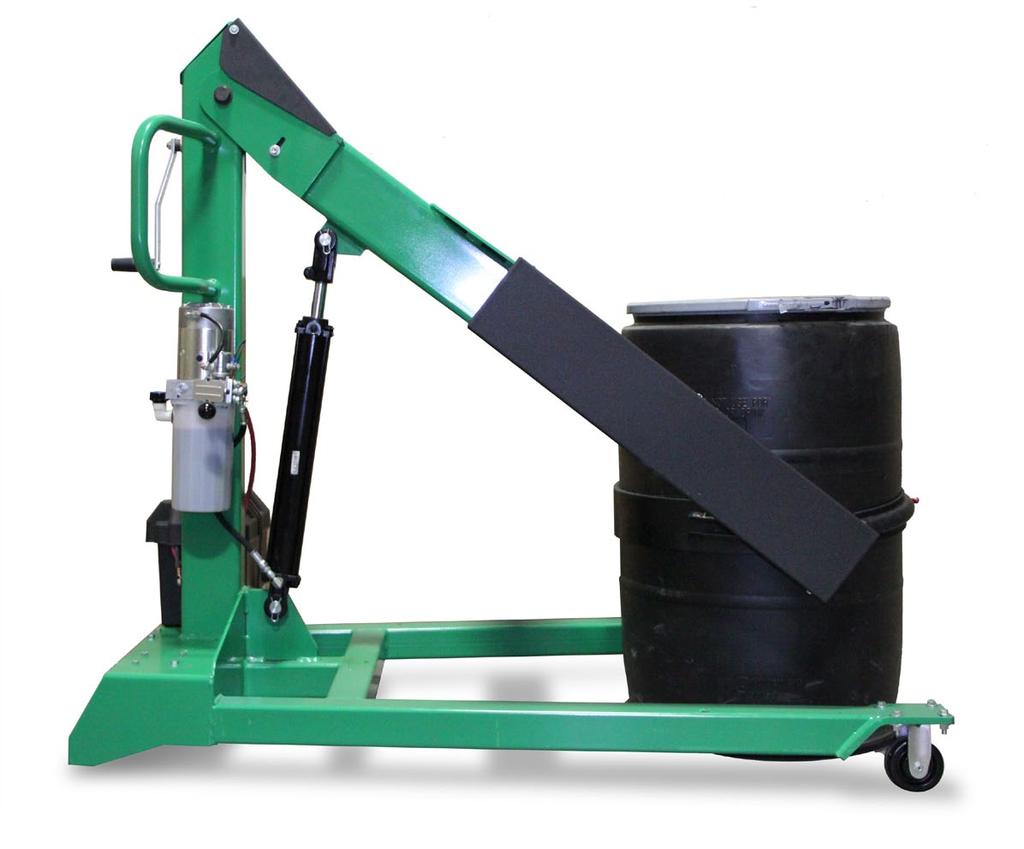 Portable Lifts The Level Lift Forward Dump is available in two heights and four hydraulic power options: manual, AC electric-powered, DC battery-powered, and optional air (available upon request).