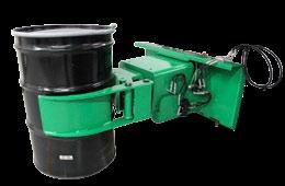 Skid Steer Attachments - Hydraulic Clamp & Rotate Skid Steer Drum Handler allows operator to handle drums at reclamation areas, construction landfills and any other location where