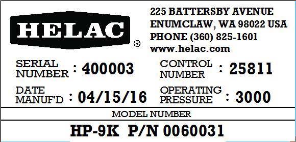 In some cases, the ID tag may be painted over by the OEM (Original Equipment Manufacturer). Typical sample tag locations are seen below. Note that the model number may begin with either "HP" or "L20".