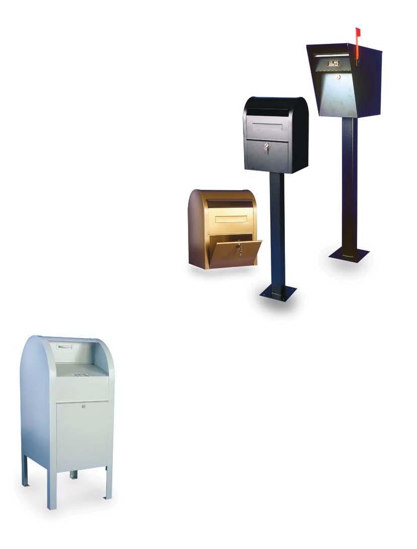 MAILBOXES TrailMaster Series 700 (Residential) Collection Box 6006 Curbside Box 6007 Series 700 with the security of locked storage C/B 6006 Hammer Tone, gold, black, bronze and silver Powder Coat.