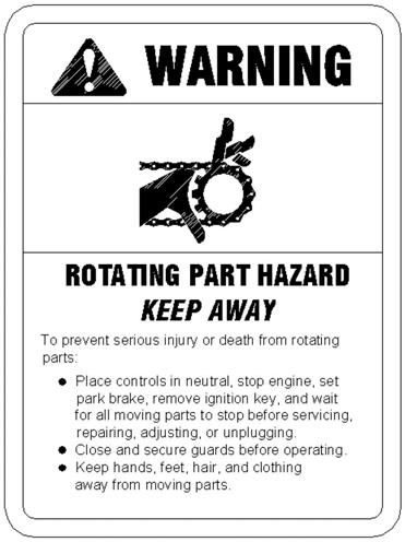 DECAL H DECAL I REMEMBER If Safety Signs have been damaged, removed, become illegible, or parts replaced without signs, new signs