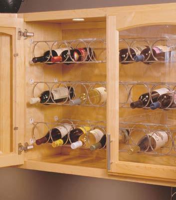 Specialty Storage ine Accessories ine Accessories KV Eco-Friendly Frosted Nickel finish Economical and elegant wine and stemware displays Two racks are required for ine Rack installation, one in