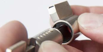nickel silver into the 2nd and 4th to 6th chamber Only for master keyed systems: Insert master wafers